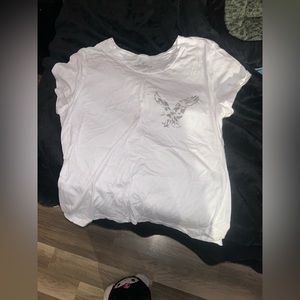 White american eagle tee
